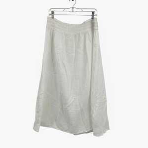 Little Moon White 100% Cotton Midi A-Line Skirt | Women’s Size L